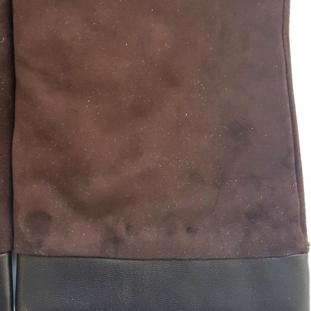 Gants en Cuir Chèvre Velours Agneau Marrons Guilhem Doublés Cachemire.