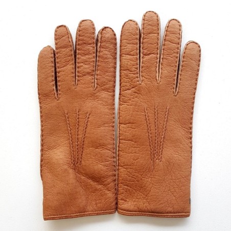 Gants en Cuir de Pécari Cork Léonie Doublure en Alpaga.