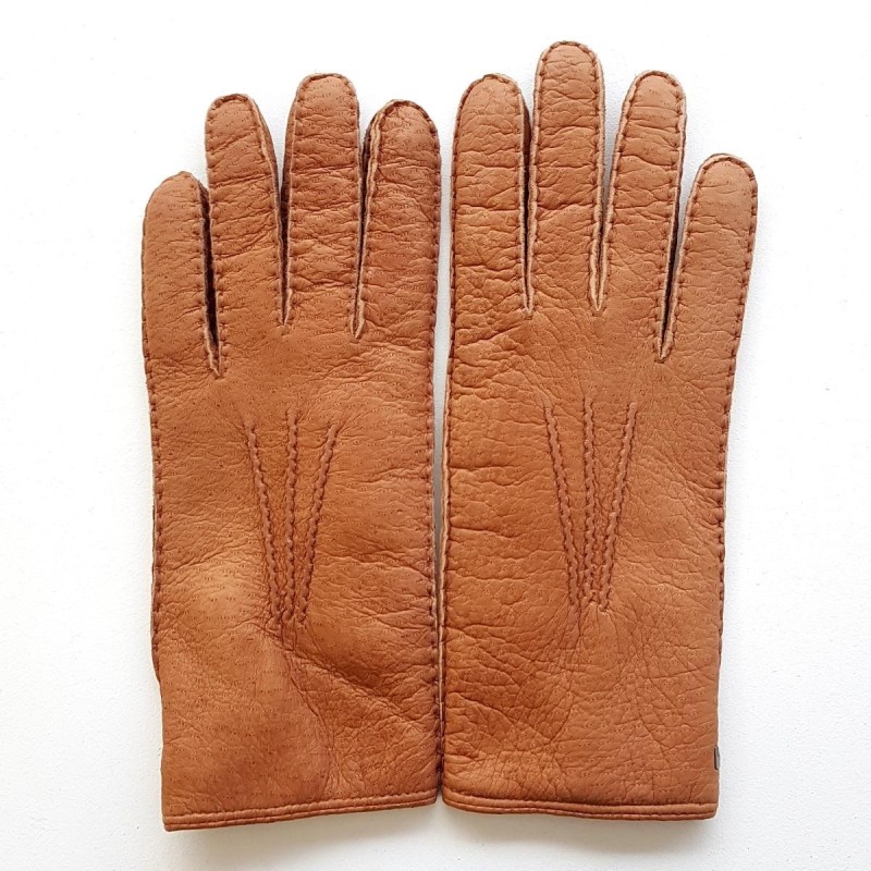 Gants en Cuir de Pécari Cork Léonie Doublure en Alpaga.