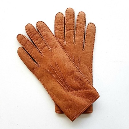 Gants en Cuir de Pécari Cork Léonie Doublure en Alpaga.