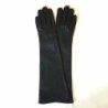 Gants en Cuir d'Agneau Noirs Séraphine Doublés Soie.