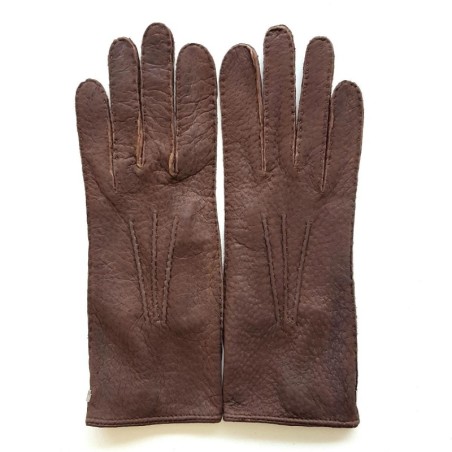 Gants en Cuir de Pécari Vison Léonie Non Doublés.