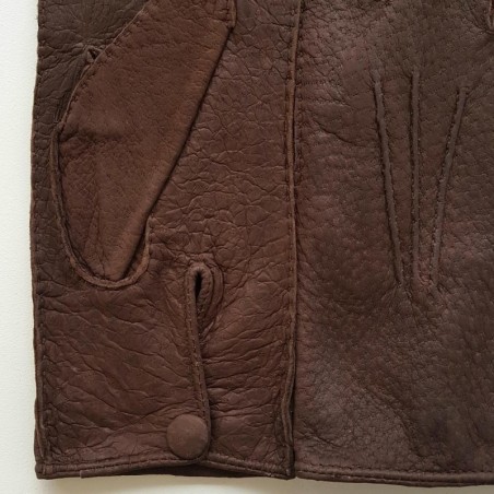 Gants en Cuir de Pécari Vison Léonie Non Doublés.