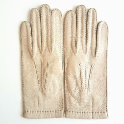 Gants en Cuir de Pécari Otmeal et Kapuzin Patt Non Doublés.