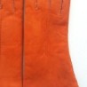 Gants en Cuir d'Agneau Lainé Orange Anastasia.