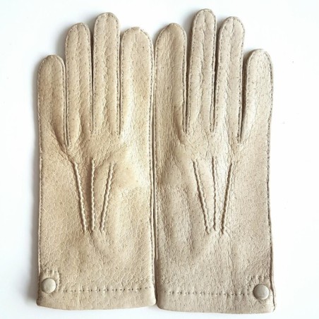 Gants en Cuir de Pécari Otmeal Pernille Non Doublés.