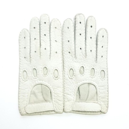 Gants en Cuir de pécari Blanc Pompeia Non Doublés.
