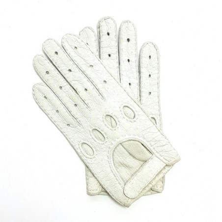 Gants en Cuir de pécari Blanc Pompeia Non Doublés.