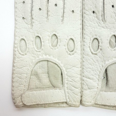 Gants en Cuir de pécari Blanc Pompeia Non Doublés.