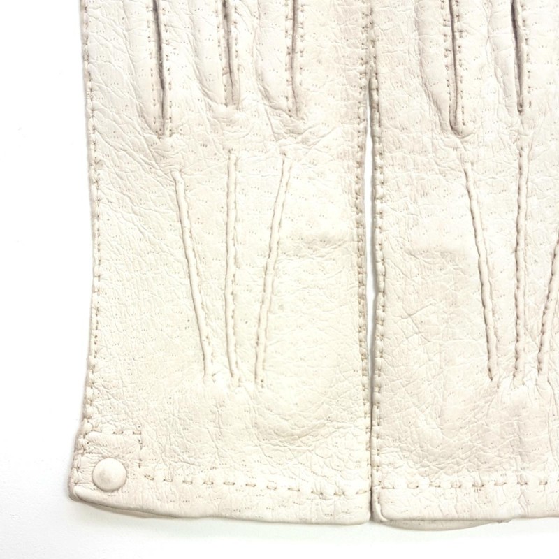 Gants en Cuir de Pécari Blanc Pernille Non Doublés.