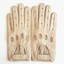 Gants en Cuir de pécari Otmeal Pompeia Non Doublés.