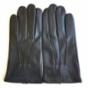 Gants en Cuir d'Agneau Noir Henri Non Doublés.