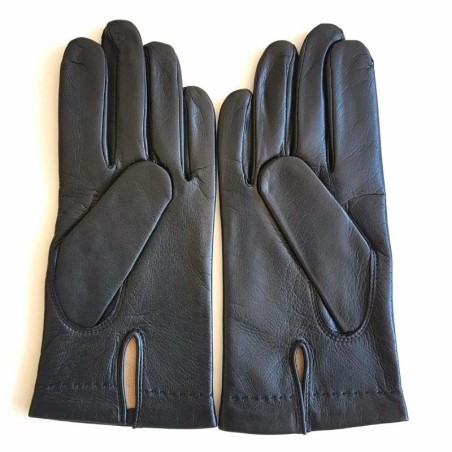 Gants en Cuir d'Agneau Noir Henri Non Doublés.