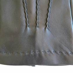 Gants en Cuir d'Agneau Noir Henri Non Doublés.