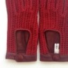 Gants en Cuir et Crochet Coton Rouge Alfredine Non Doublés.