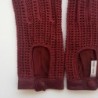 Gants en Cuir et Crochet Coton Bordeaux Alfredine Non Doublés.