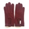 Gants en Cuir et Crochet Coton Bordeaux Alfredine Non Doublés.