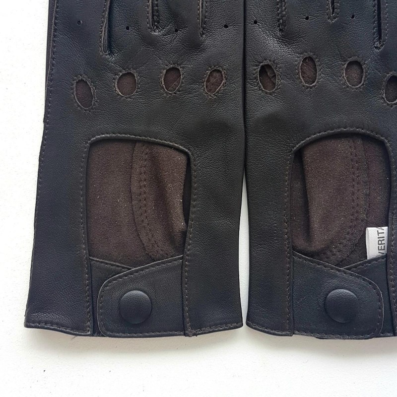 Gants en Cuir d'Agneau Marron Audrey Non Doublés.