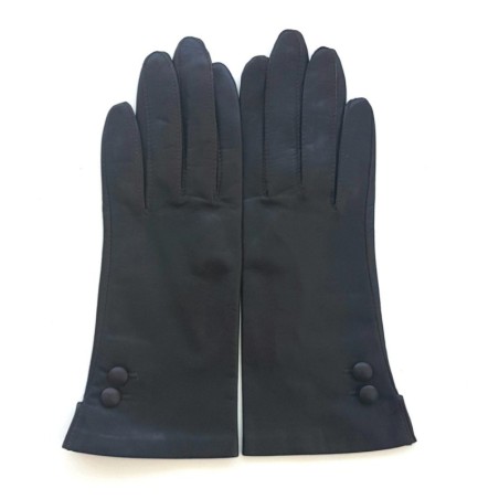 Gants en Cuir d'Agneau Marron Clémentine Doublés Soie.