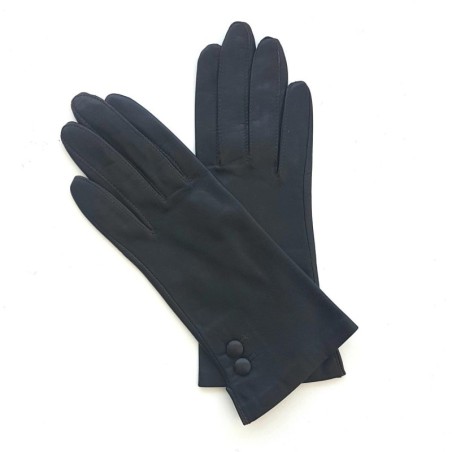 Gants en Cuir d'Agneau Marron Clémentine Doublés Soie.
