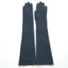 Gants en Cuir d'Agneau Gris Froufrou Doublure en Soie.
