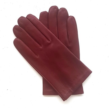 Gants en Cuir d'Agneau Bordeaux Raphaël Doublés soie.