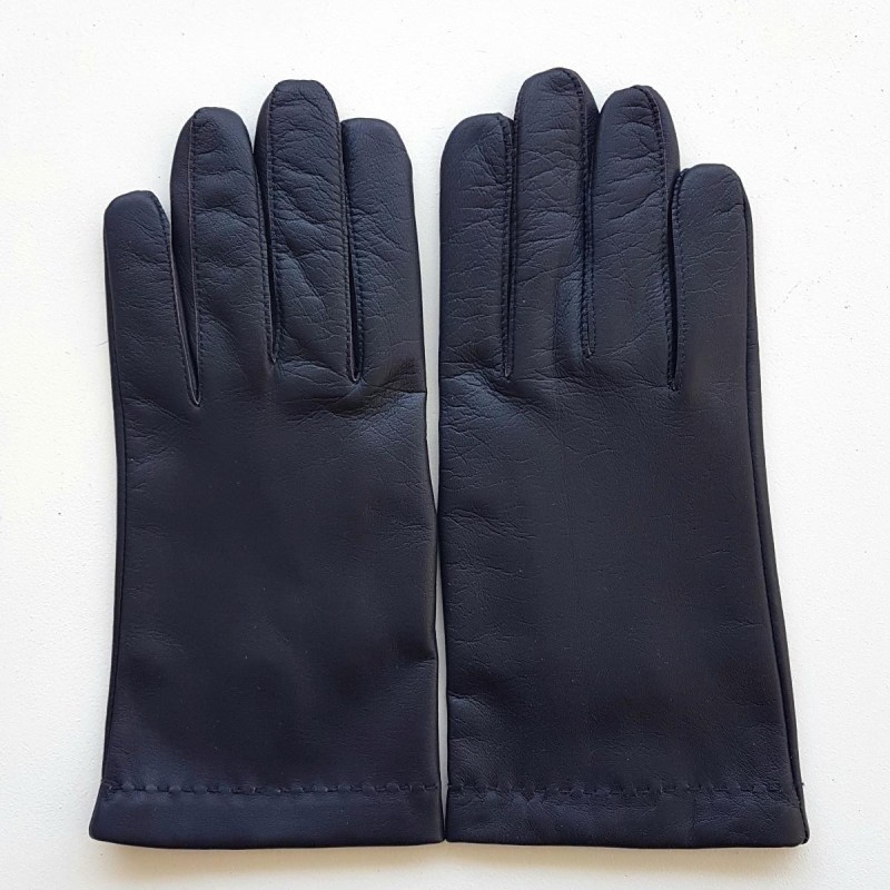 Gants en Cuir d'Agneau Prune Raphaël Doublés soie.