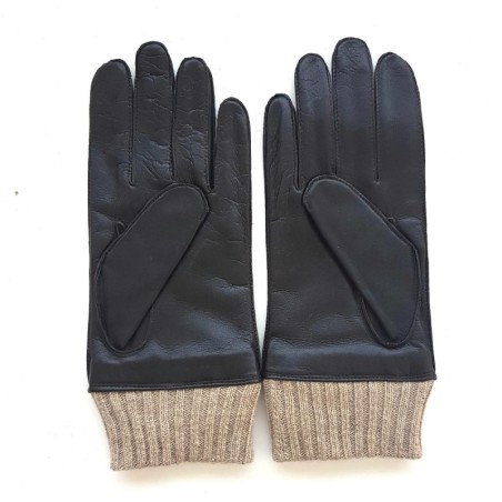 Gants en Cuir d'Agneau Laine Acrylique Marron Albert Doublés Cachemire