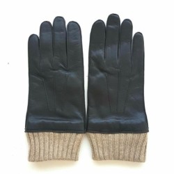 Gants en Cuir d'Agneau Laine Acrylique Marron Albert Doublés Cachemire