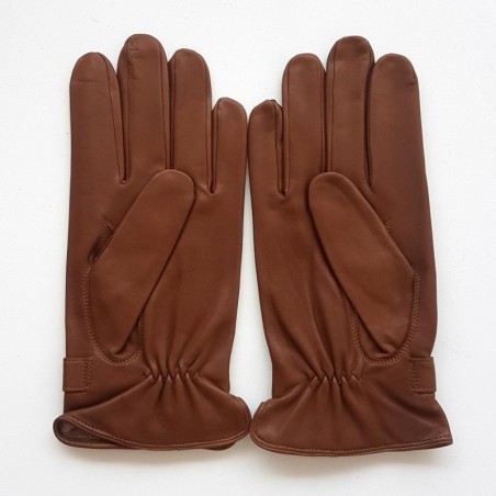 Gants en Cuir d'Agneau Biscuit Arthur Doublure Cachemire.