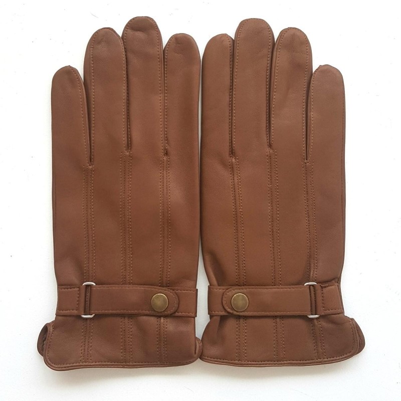Gants en Cuir d'Agneau Biscuit Arthur Doublure Cachemire.