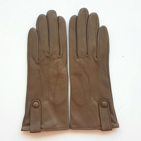 Gants en Cuir d'Agneau Sable Irina Doublés Soie.