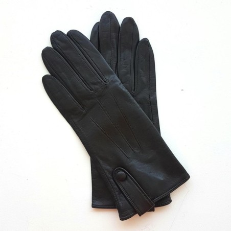 Gants en Cuir d'Agneau Marron Irina Doublés Soie.