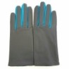 Gants en Cuir d'Agneau Gris Paon Colombe Doublés soie