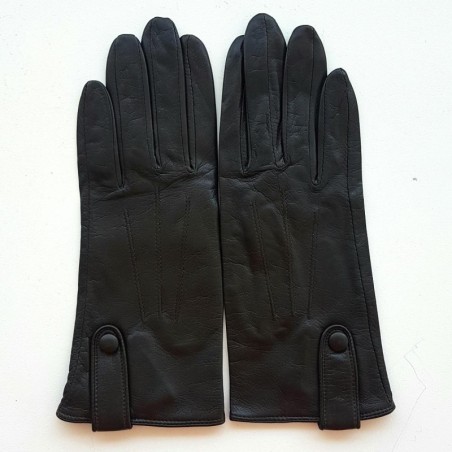 Gants en Cuir d'Agneau Marron Irina Doublés Soie.