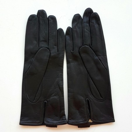 Gants en Cuir d'Agneau Marron Irina Doublés Soie.