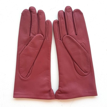 Gants en Cuir d'Agneau Rose Antique Clémentine Doublés Soie.