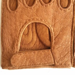 Mitaines en Cuir de Pécari Cork Marlène Non Doublées.