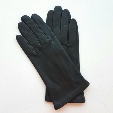 Gants en Cuir d'Agneau Gris Capucine Bis Doublés de Soie.
