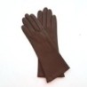 Gants en Cuir d'Agneau Havane Giselle Doublés Soie.