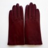 Gants en Cuir d'Agneau Bordeaux Capucine Doublés Cachemire.