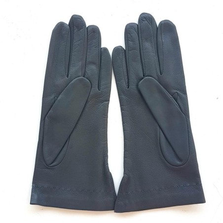 Gants en Cuir d'Agneau Gris Thérèse Doublés Soie.