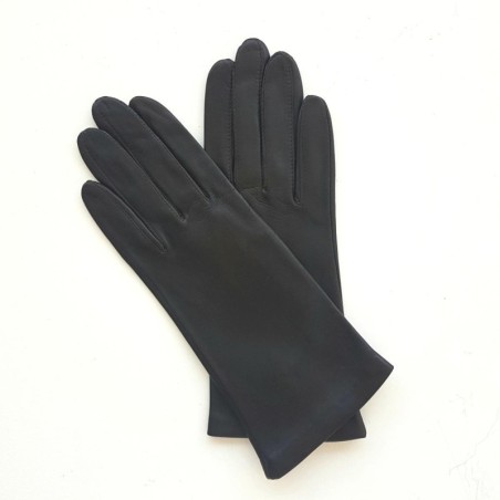 Gants en Cuir d'Agneau Marron Adeline Doublés Soie.