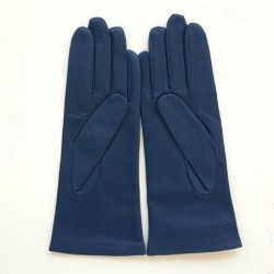Gants en Cuir d'Agneau Indigo Adeline Doublés Soie.
