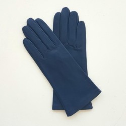 Gants en Cuir d'Agneau Indigo Adeline Doublés Soie.
