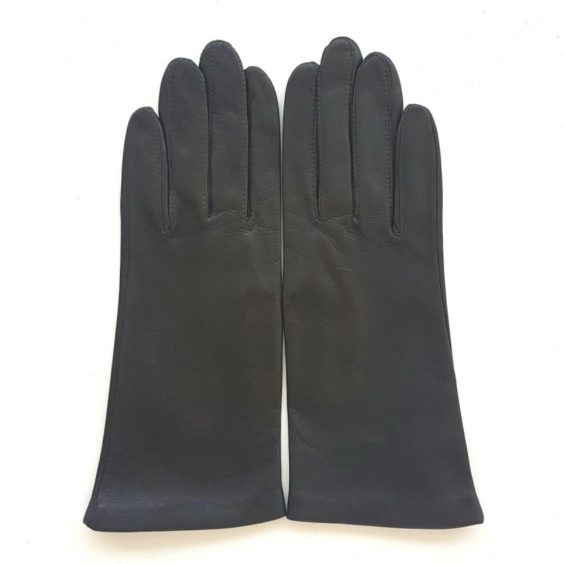 Gants en Cuir d'Agneau Marron Adeline Doublés Cachemire.