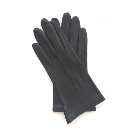 Gants en Cuir d'Agneau Marron Thérèse Doublés Cachemire.