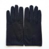 Gants en Cuir d'Autruche et Agneau Ange Noirs Doublés Soie.