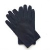 Gants en Cuir d'Autruche et Agneau Ange Noirs Doublés Soie.