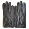 Gants en Cuir de Pécari Noir Pompeia Non Doublés.